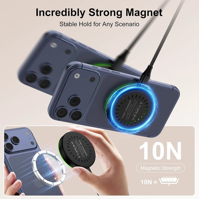Alt view image 4 of 7 - 25W Magnetic Wireless Charger Pad for S26 Ultra S26+ S26 S25 Ultra