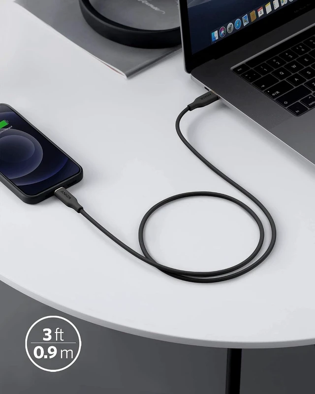 Alt view image 6 of 6 - USB C to Lightning Cable MFi-Certified (3 ft Midnight Black)