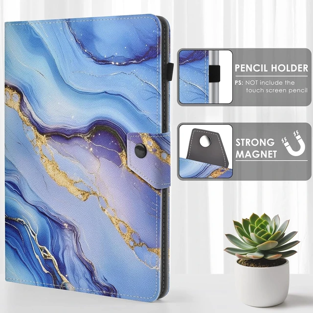 Alt view image 3 of 7 - Universal 9 10.1 11 Inch Tablet Case PU Leather Blue Marble