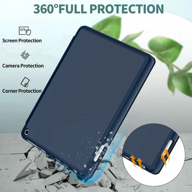 Alt view image 3 of 7 - All-New Fire HD 8 & 8 Plus Tablet Case (12th/10th Generation 2024/2022/2020) Smart Trifold Stand Cover with Soft TPU Back and Auto Wake/Sleep Also for 8in Nokia-Navy Blue