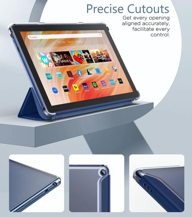 Alt view image 6 of 7 - Case for Kindle Fire HD 10 Tablet 13th Gen 2023 Navy Blue