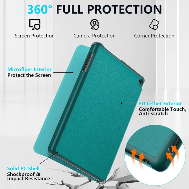 Alt view image 3 of 7 - Case for Fire HD 8 Tablet (12th/10th Gen 2024/2022/2020) Emerald