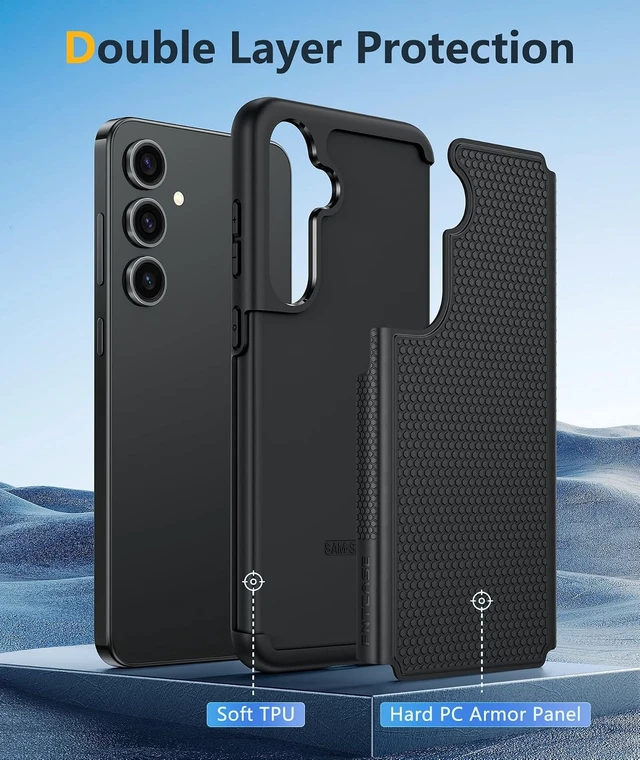 Alt view image 3 of 7 - for Galaxy S24 Case: Dual Layer Non Slip Cover Black
