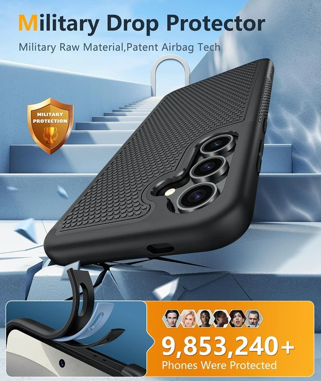 Alt view image 4 of 7 - for Galaxy S24 Case: Dual Layer Non Slip Cover Black