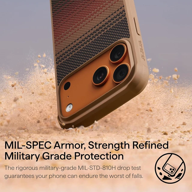 Alt view image 2 of 7 - for iPhone 17 Pro Max Case Military-Grade Aramid Fiber Sunset