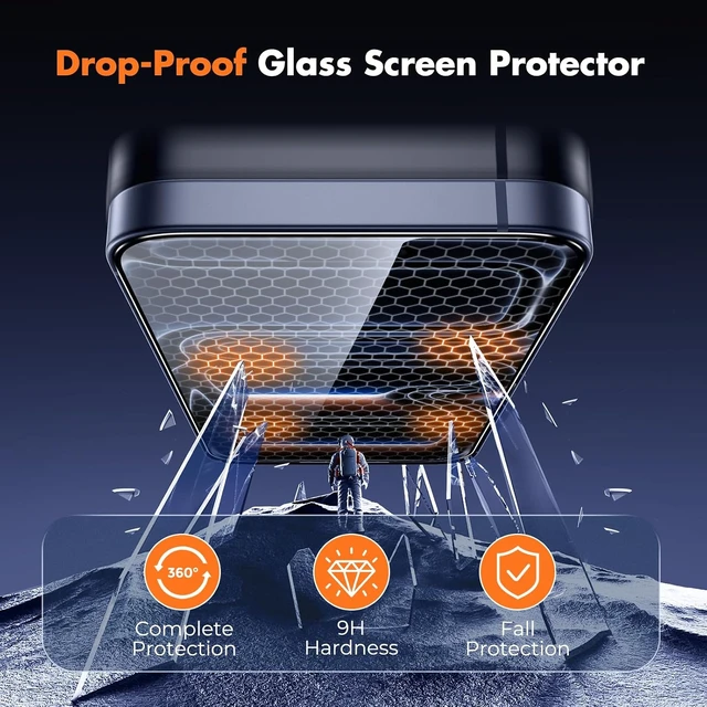 Alt view image 2 of 7 - 3-Pack Screen Protector for iPhone 17 Pro Full Coverage