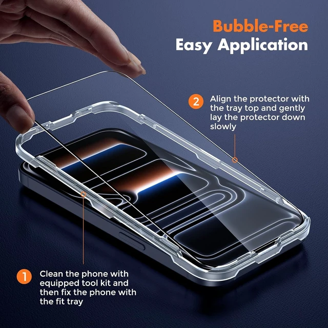 Alt view image 4 of 7 - 3-Pack Screen Protector for iPhone 17 Pro Full Coverage