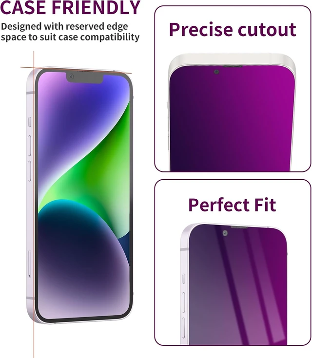 Alt view image 5 of 6 - 2 Pack Privacy Screen Protector for iPhone 13 Pro Max/14 Plus