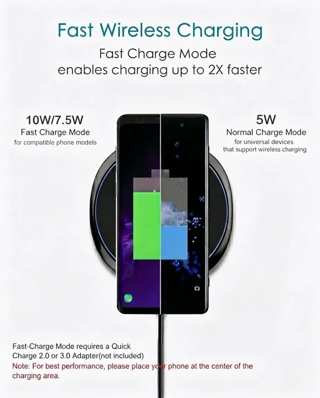 Alt view image 4 of 7 - 10W Max Wireless Charger Pad for iPhone and Other Devices