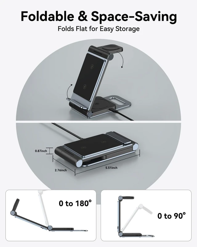 Alt view image 5 of 7 - Wireless Charger for 3 in 1 Wireless Charging Station Stand