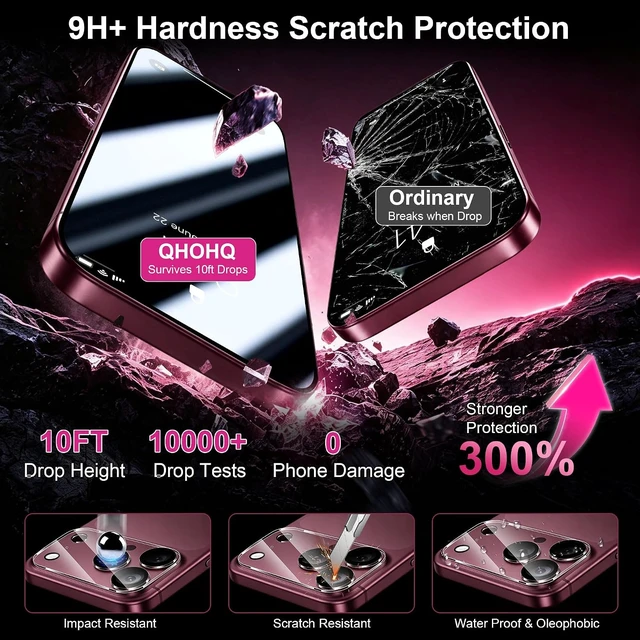 Alt view image 4 of 7 - for iPhone 18 Pro Max Privacy Screen Protector 9H+ Tempered Glass