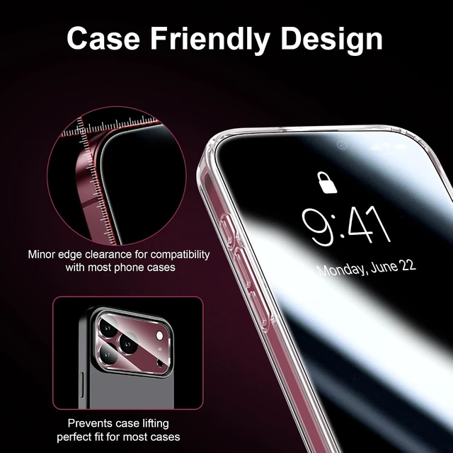 Alt view image 7 of 7 - for iPhone 18 Pro Max Privacy Screen Protector 9H+ Tempered Glass