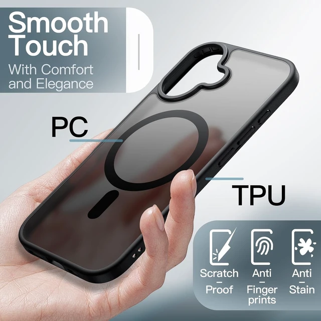Alt view image 5 of 7 - Magnetic Matte Case for iPhone 17 Black