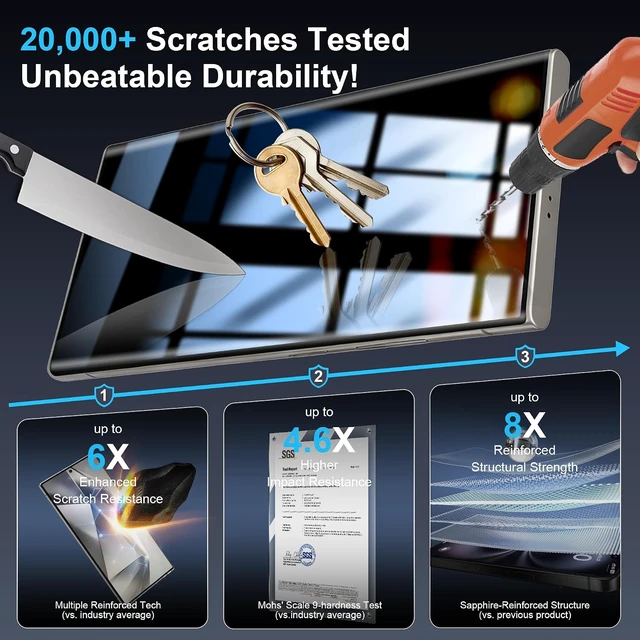 Alt view image 4 of 7 - 3 Pack for Galaxy S24 Ultra Privacy Screen Protector