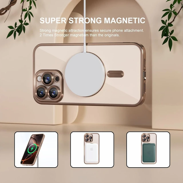 Alt view image 5 of 7 - Magnetic for iPhone 16 Pro Max Case Compatible with MagSafe