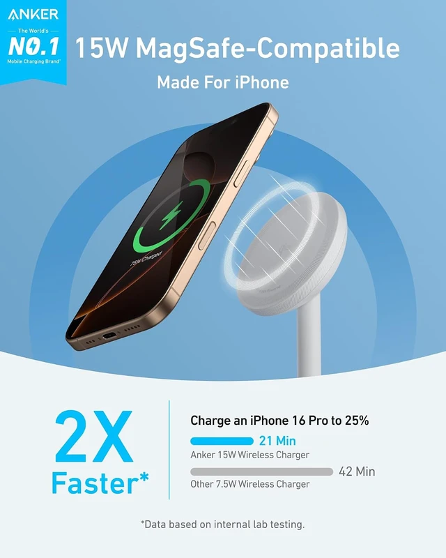 Alt view image 3 of 6 - MagSafe Charger MagGo Qi2 15W 360-Degree Wireless Charger Stand