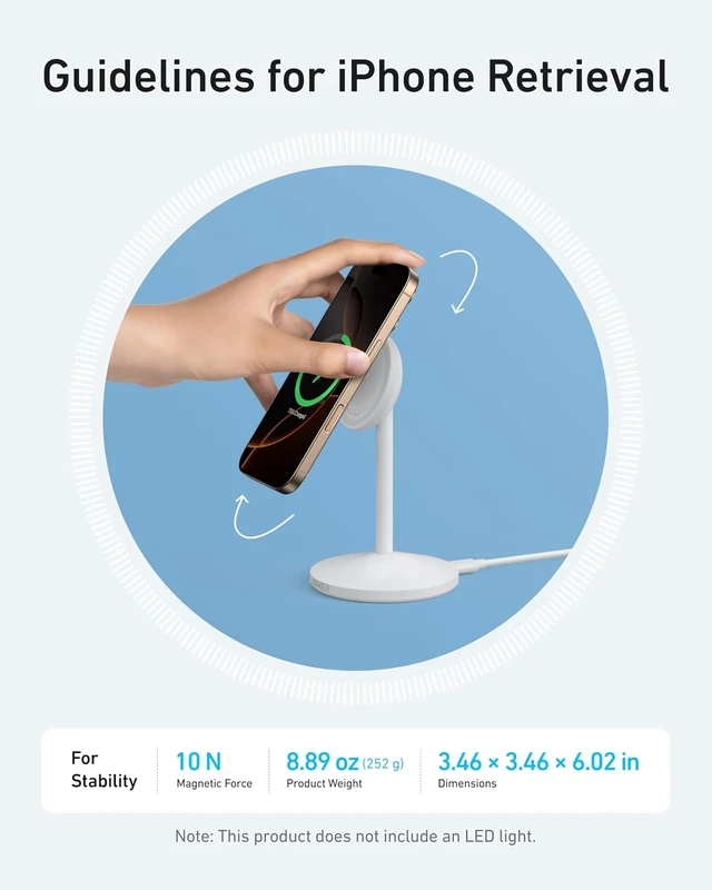 Alt view image 6 of 6 - MagSafe Charger MagGo Qi2 15W 360-Degree Wireless Charger Stand