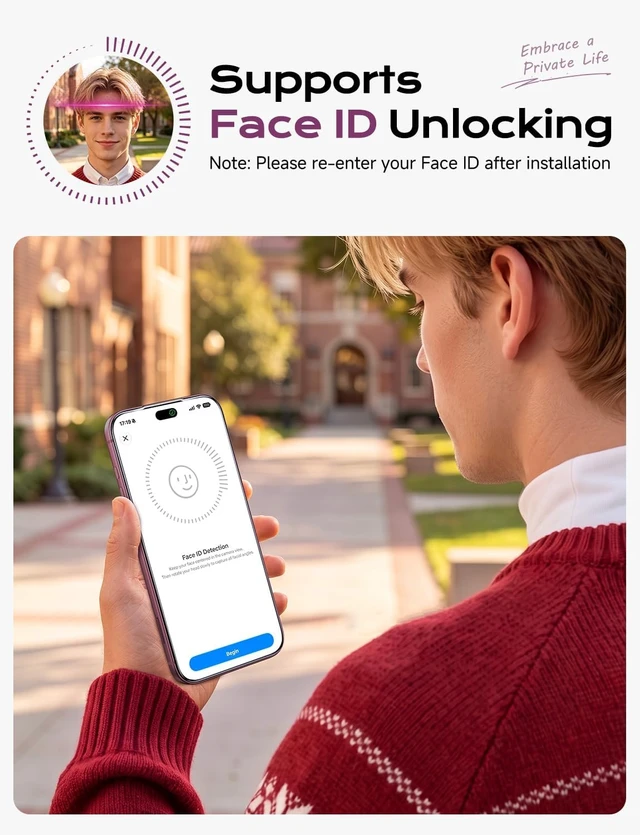 Alt view image 7 of 7 - Privacy for iPhone 18 Pro Max Screen Protector 6.9 inch