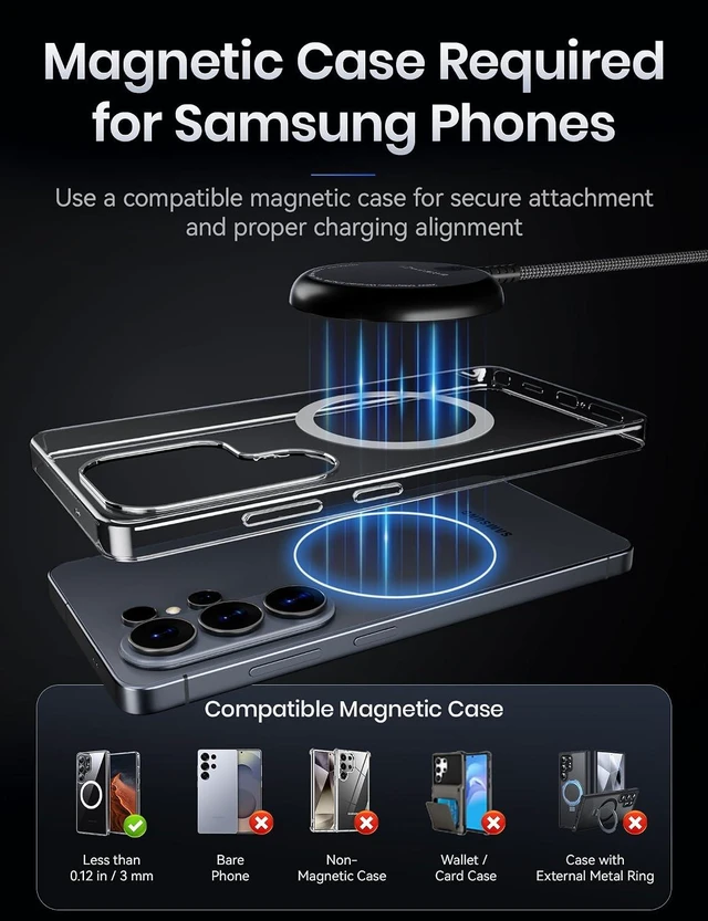 Alt view image 2 of 7 - MagSafe Wireless Charger 6Ft 25W Magnetic Fast Charging Pad for