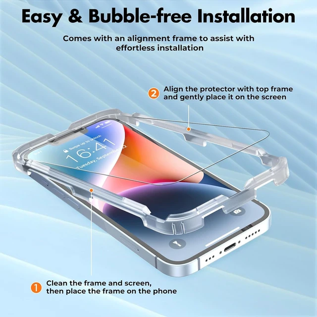 Alt view image 3 of 7 - 3-Pack Screen Protector for iPhone 17e/16e/14/13 9H+ Glass