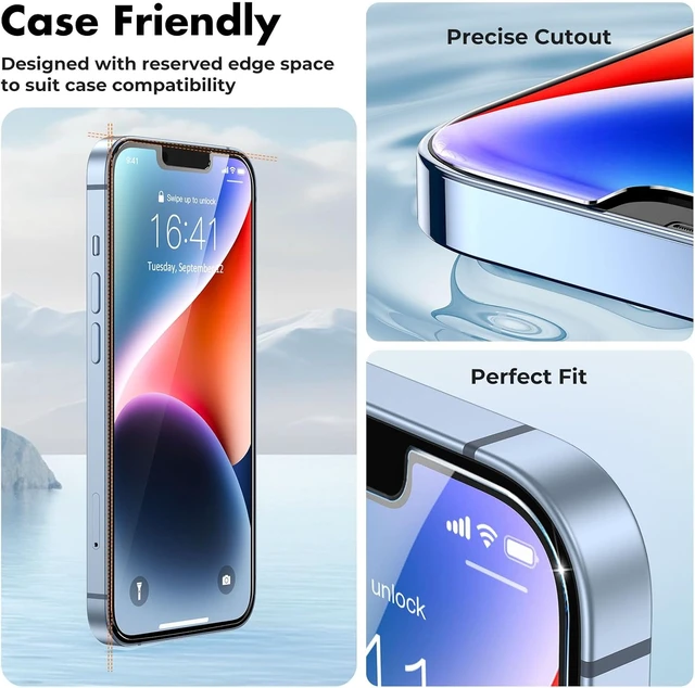 Alt view image 6 of 7 - 3-Pack Screen Protector for iPhone 17e/16e/14/13 9H+ Glass