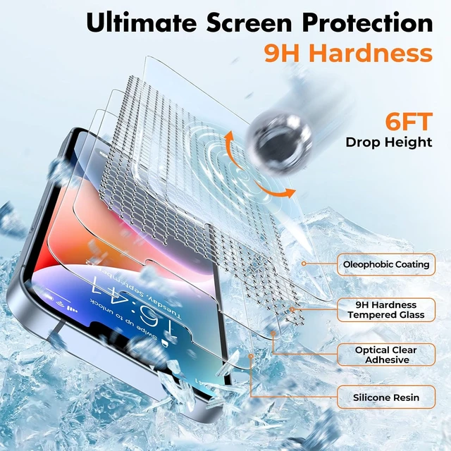 Alt view image 5 of 7 - 3-Pack Screen Protector for iPhone 17e/16e/14/13 9H+ Glass