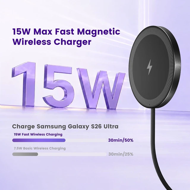 Alt view image 2 of 7 - Wireless Charger for & Android 15W Magnetic Fast Charging Pad