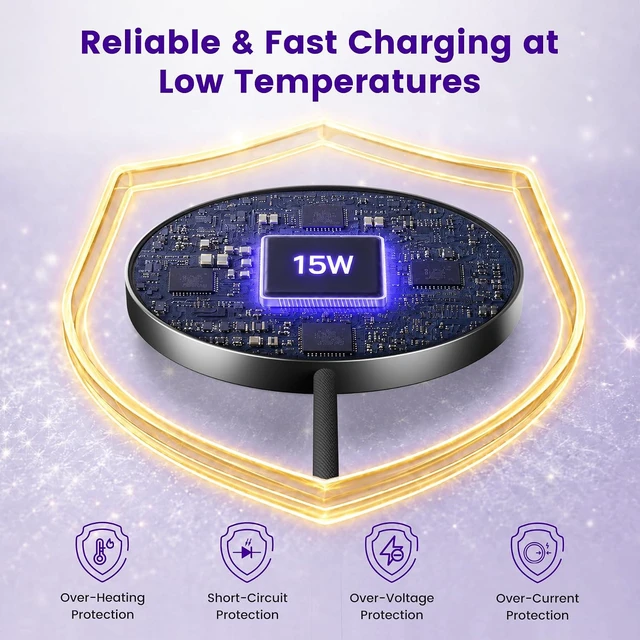 Alt view image 4 of 7 - Wireless Charger for & Android 15W Magnetic Fast Charging Pad