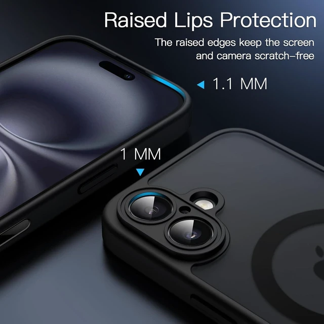 Alt view image 7 of 7 - Magnetic Matte Case for iPhone 16 Black