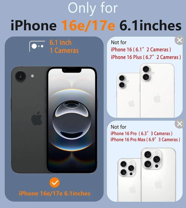 Alt view image 2 of 7 - for iPhone 17e/16e Case with 360 Rotatable Belt-Clip Holster