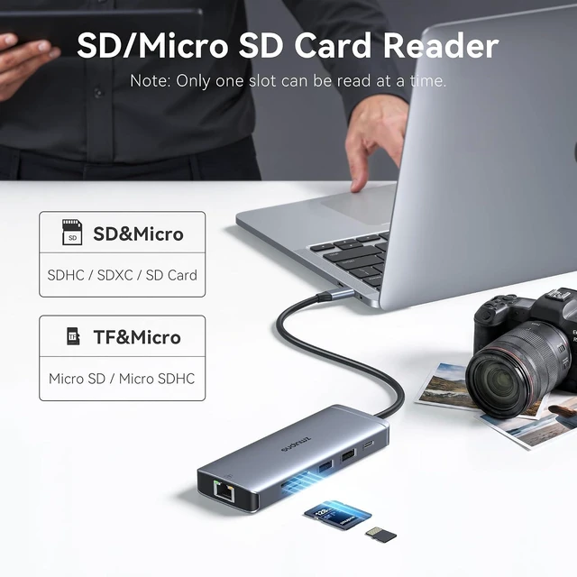 Alt view image 6 of 7 - USB C Hub Ethernet USB-C Adapters for MacBook Pro/Air with HDMI 4K@60Hz