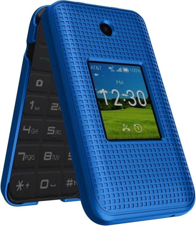Alt view image 3 of 7 - Grid Series for AT&T Cingular Flex 2 Flip Phone Case - Blue