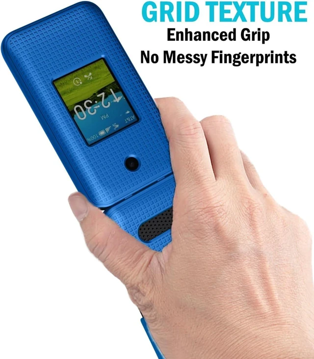 Alt view image 4 of 7 - Grid Series for AT&T Cingular Flex 2 Flip Phone Case - Blue