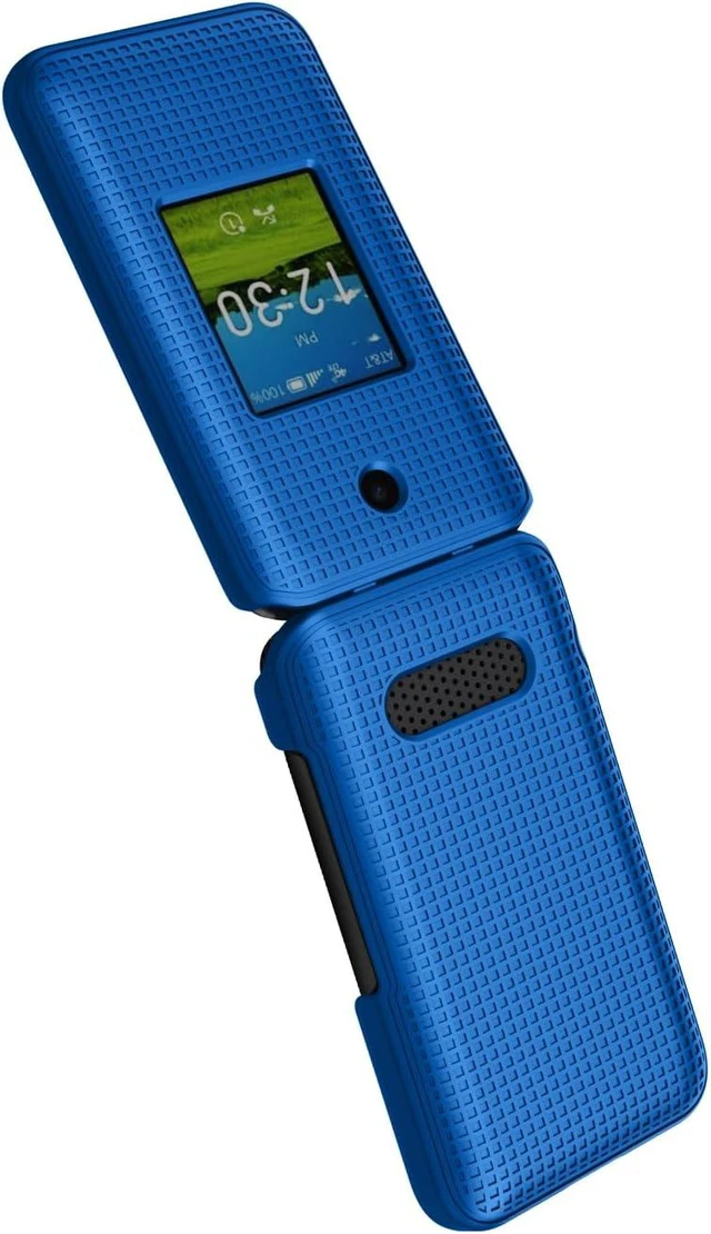 Alt view image 5 of 7 - Grid Series for AT&T Cingular Flex 2 Flip Phone Case - Blue
