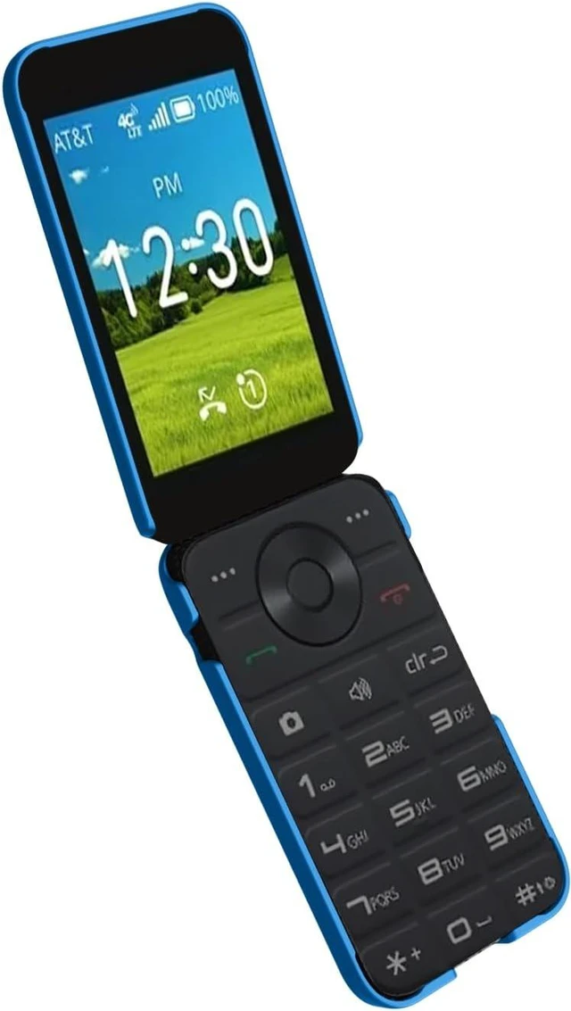 Alt view image 6 of 7 - Grid Series for AT&T Cingular Flex 2 Flip Phone Case - Blue