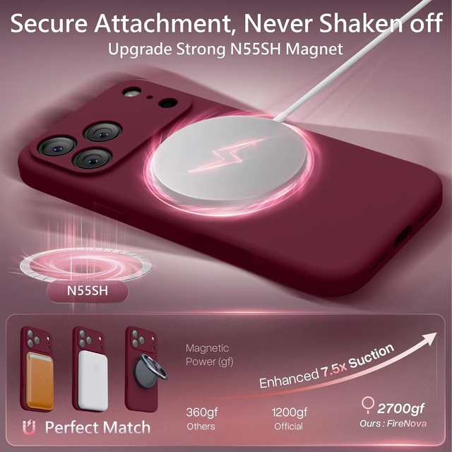 Alt view image 5 of 7 - Magnetic for iPhone 17 Pro Max Case 6.9 Plum