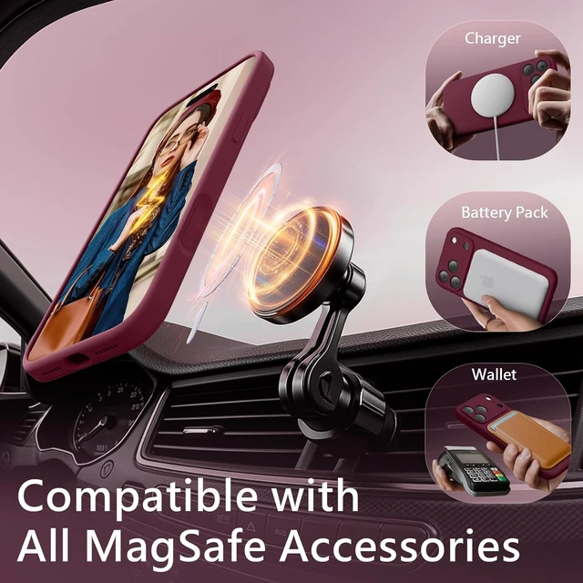 Alt view image 6 of 7 - Magnetic for iPhone 17 Pro Max Case 6.9 Plum