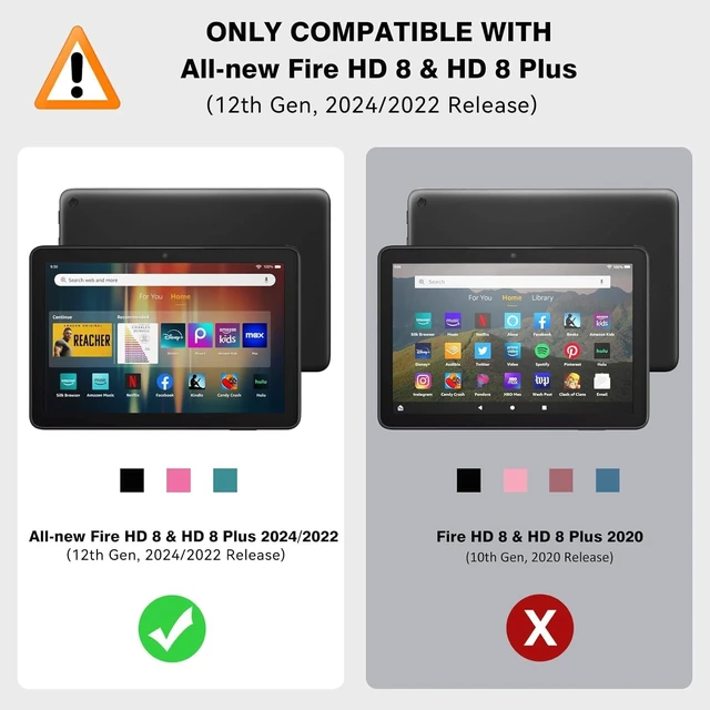 Alt view image 2 of 7 - Clear Case for Fire HD 8 & 8 Plus Tablet 8 (2022/2024 Release) Soft Flexible TPU Back Cover Shell for 8 Plus Tablet Transparent