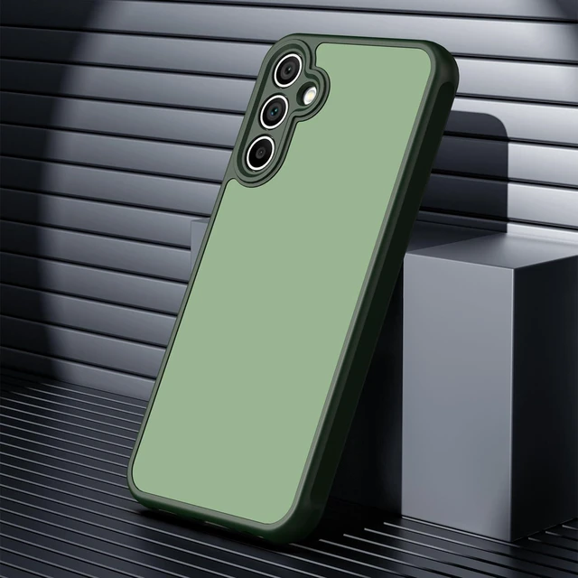 Alt view image 5 of 7 - for Galaxy A16 5G Case Matte Dual-Tone Non-Slip Anti-Fingerprint Slim Design with Screen Protector Hybrid Soft TPU Bumper Hard PC Back Protective Phone case for Galaxy A16 5G Green