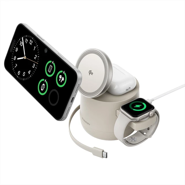 Main image of 4 in 1 Qi2 Magnetic Wireless Charging Station 15W Fast Charger with Made for Watch Charging Module for iPhone 1712 Series & AirPods 65W Adapter Included
