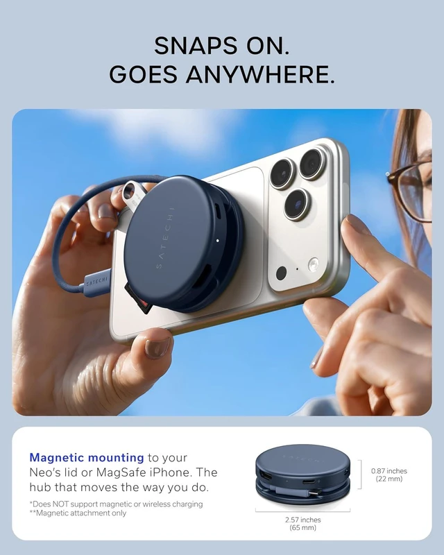 Alt view image 4 of 7 - OntheGo 5-in-1 USB-C Hub 4K/60Hz HDMI SD Card Reader Indigo