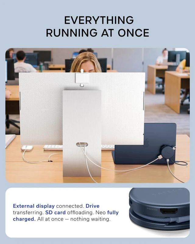 Alt view image 5 of 7 - OntheGo 5-in-1 USB-C Hub 4K/60Hz HDMI SD Card Reader Indigo