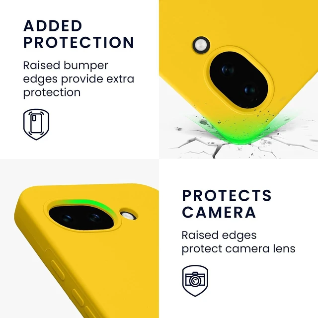 Alt view image 3 of 7 - Case Compatible with Google Pixel 10a Case - TPU Silicone Phone Cover with Soft Finish - Radiant Yellow