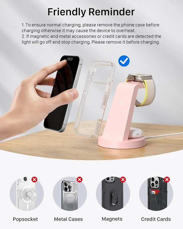 Alt view image 6 of 7 - 3 in 1 Charging Station - Wireless Charger for Multiple Devices