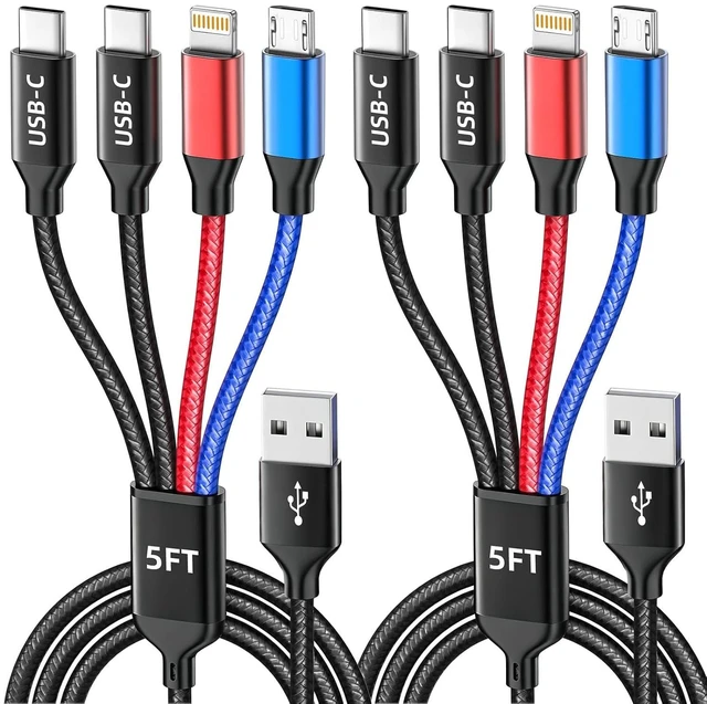 Main image of Dual USB-C 4 in 1 Multi Charging Cable Charging Cords for Multiple Devices