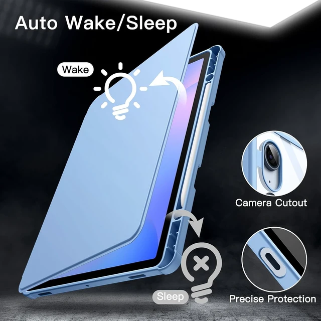 Alt view image 6 of 7 - 360° Rotating Case for Galaxy Tab S10 Lite/S10 FE/S9 FE/S9 Blue