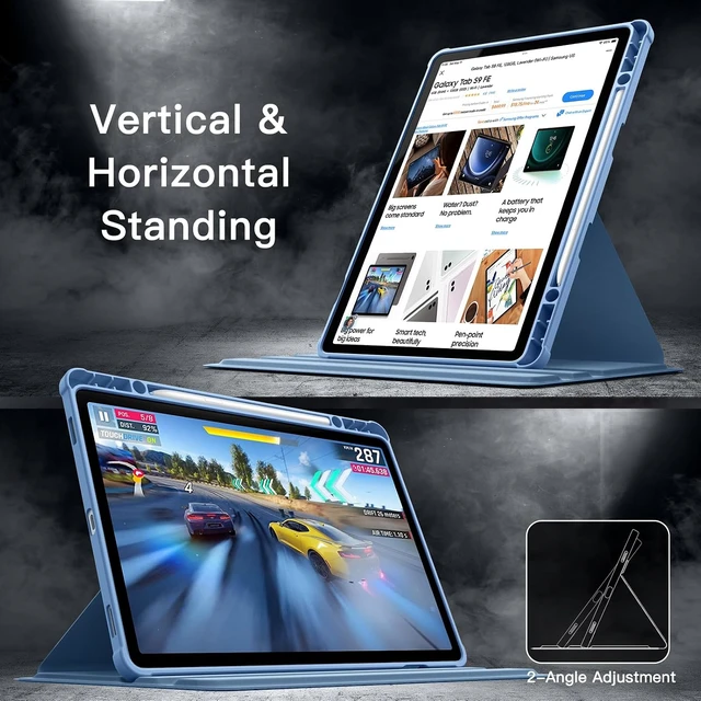 Alt view image 7 of 7 - 360° Rotating Case for Galaxy Tab S10 Lite/S10 FE/S9 FE/S9 Blue
