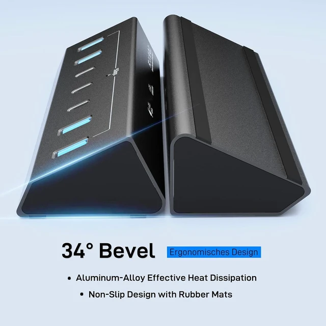 Alt view image 5 of 7 - USB C Hub 7 Ports USB 3.0 Hub with 4*USB-A&3*USB-C (4ft)
