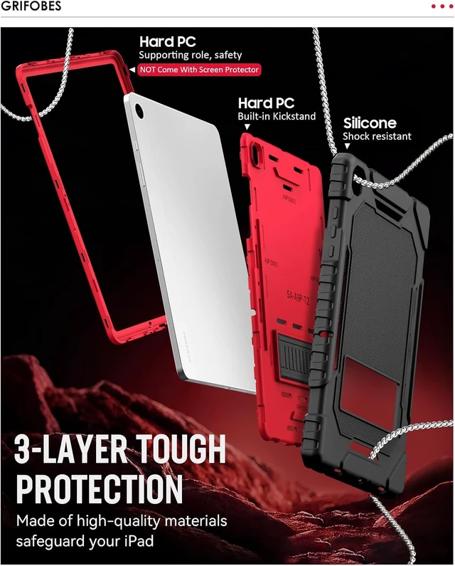 Alt view image 5 of 7 - Case for Galaxy Tab A11+/A9+ Plus 11 inch Heavy Duty