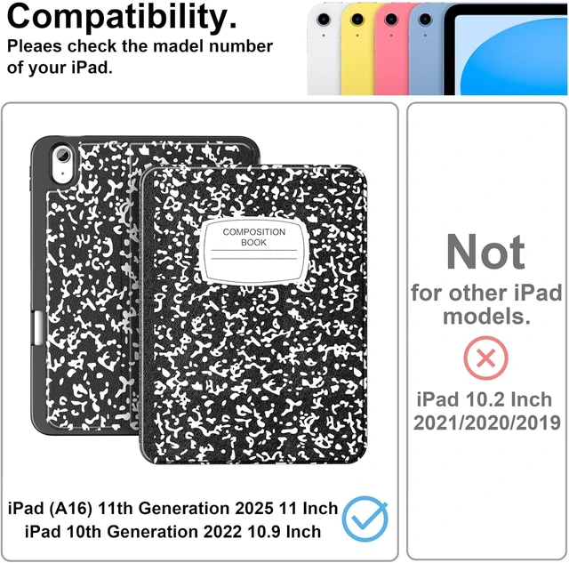 Alt view image 2 of 7 - Case for iPad (A16) 11 & iPad 10th Generation 10.9 Notebook